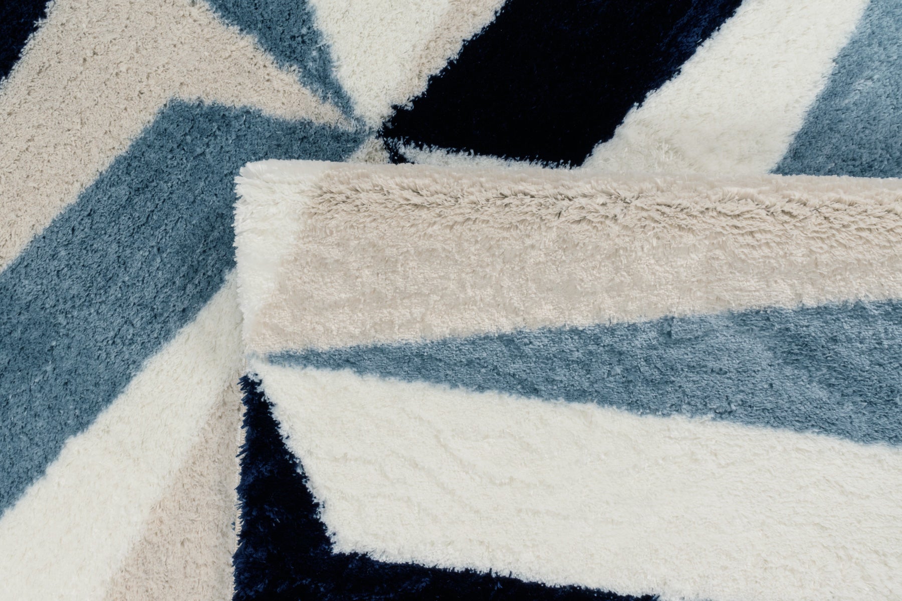 Tapis graphique bleu, ivoire et beige Nazar rugs