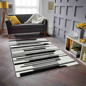 Tapis graphique gris et blanc Nazar rugs
