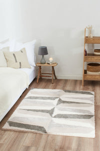 Tapis graphique gris, ivoire et beige Nazar rugs