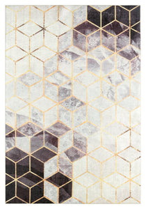 Tapis graphique lavable en machine motifs géométriques Nazar rugs