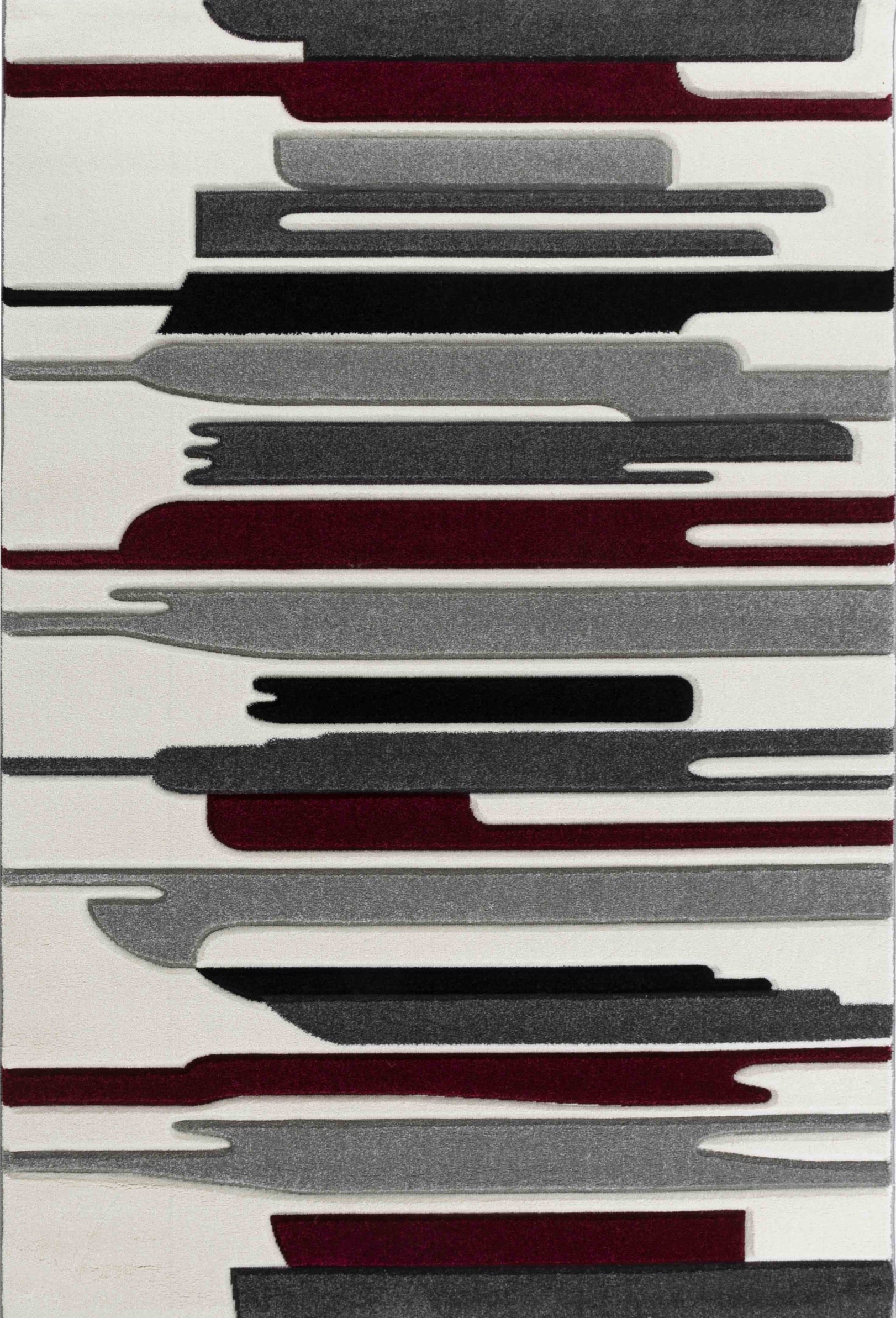 Tapis graphique rouge et blanc Nazar rugs