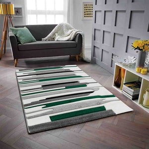 Tapis graphique vert et blanc Nazar rugs