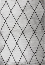 Tapis gris motif losange Nazar rugs