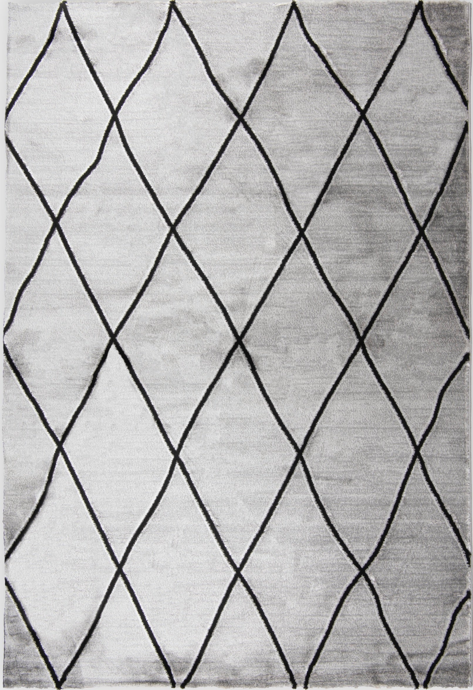 Tapis gris motif losange Nazar rugs