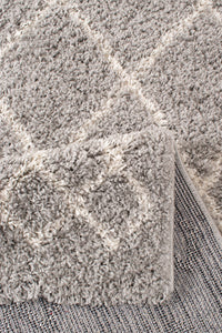 Tapis inspiration berbère gris et crème en laine artificielle Nazar rugs