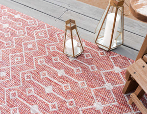 Tapis intérieur extérieur rouge Nazar rugs