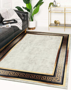 Tapis lavable motif doré Nazar rugs