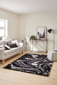 Tapis moderne design noir Nazar rugs