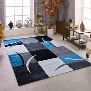 Tapis moderne géométrique bleu Nazar rugs