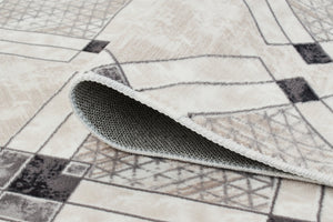 Tapis moderne gris à motifs Nazar rugs