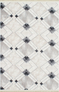 Tapis moderne gris à motifs Nazar rugs