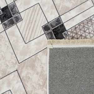 Tapis moderne gris à motifs Nazar rugs