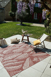 Tapis moderne motif palmier rouge Nazar rugs