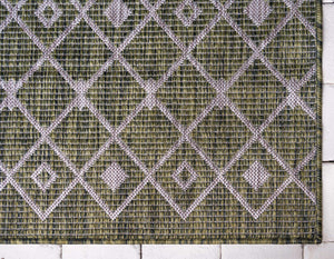 Tapis motif aztèque vert indoor/ outdoor Nazar rugs