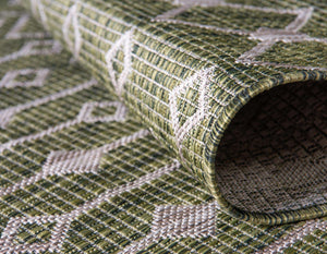 Tapis motif aztèque vert indoor/ outdoor Nazar rugs