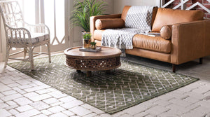 Tapis motif aztèque vert indoor/ outdoor Nazar rugs