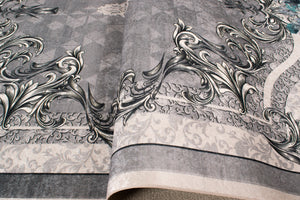 Tapis motif baroque bleu, style moderne Nazar rugs