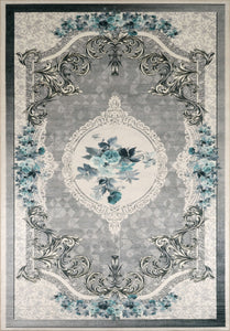 Tapis motif baroque bleu, style moderne Nazar rugs
