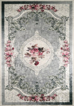 Tapis motif baroque rose, style moderne Nazar rugs