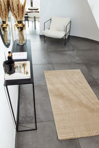 Tapis motif en relief beige Nazar rugs