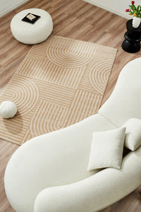 Tapis motif en relief beige Nazar rugs