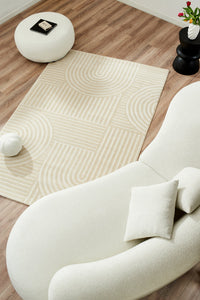 Tapis motif en relief crème Nazar rugs
