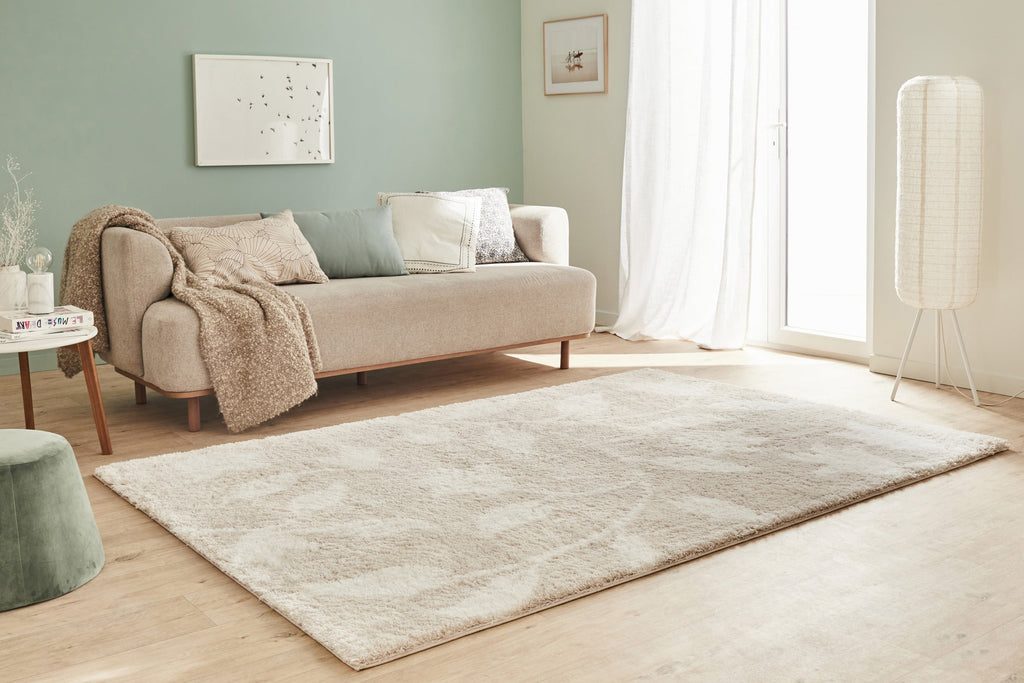 Tapis motif fleur beige style moderne Nazar rugs