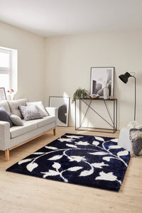 Tapis motif fleur bleu style moderne Nazar rugs