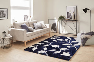 Tapis motif fleur bleu style moderne Nazar rugs