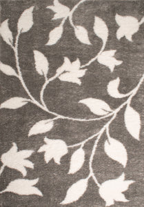Tapis motif fleur gris style moderne Nazar rugs