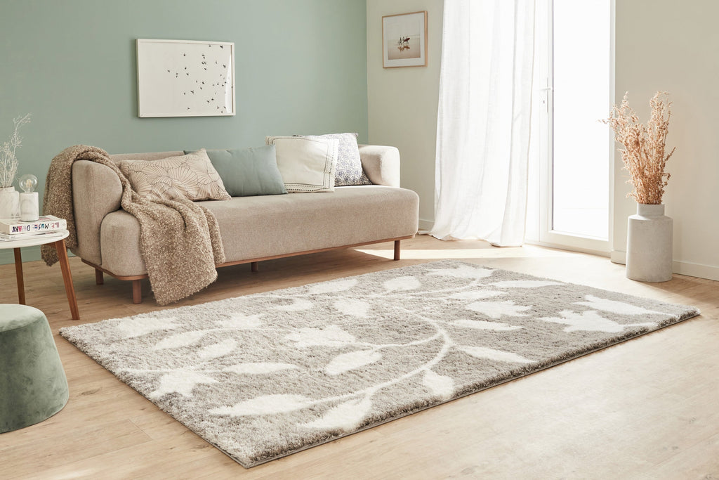 Tapis motif fleur gris style moderne Nazar rugs