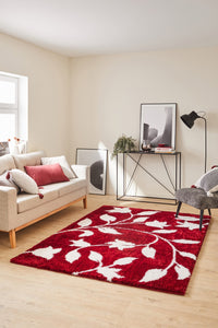 Tapis motif fleur rouge style moderne Nazar rugs