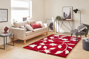 Tapis motif fleur rouge style moderne Nazar rugs