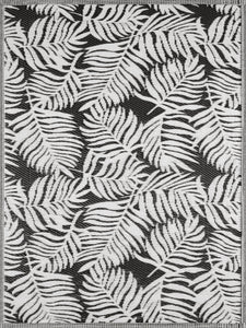 Tapis motif floral noir et blanc Nazar rugs