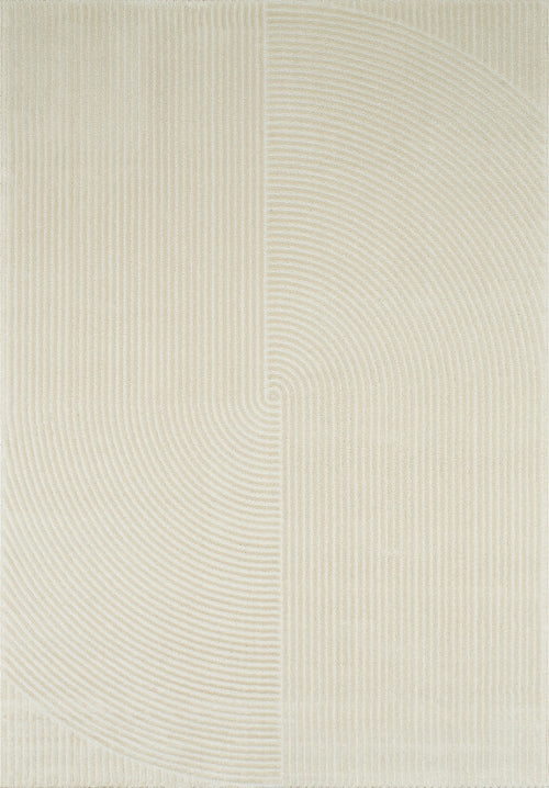 Tapis motif géométrique poils en relief crème Nazar rugs