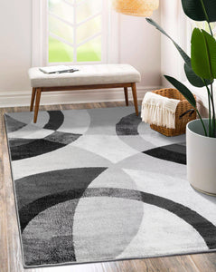 Tapis motif graphique gris Nazar rugs
