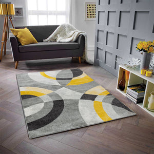 Tapis motif graphique jaune Nazar rugs