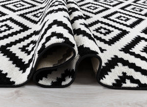 Tapis motif graphique noir et blanc Nazar rugs