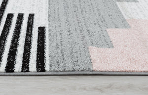 Tapis motif graphique rose Nazar rugs