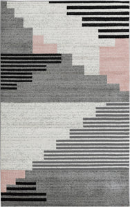 Tapis motif graphique rose Nazar rugs