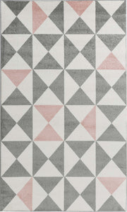 Tapis motif graphique rose et gris Nazar rugs