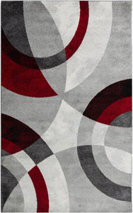 Tapis motif graphique rouge Nazar rugs