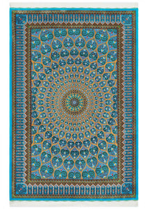 Tapis noué à la main turquoise Nazar rugs
