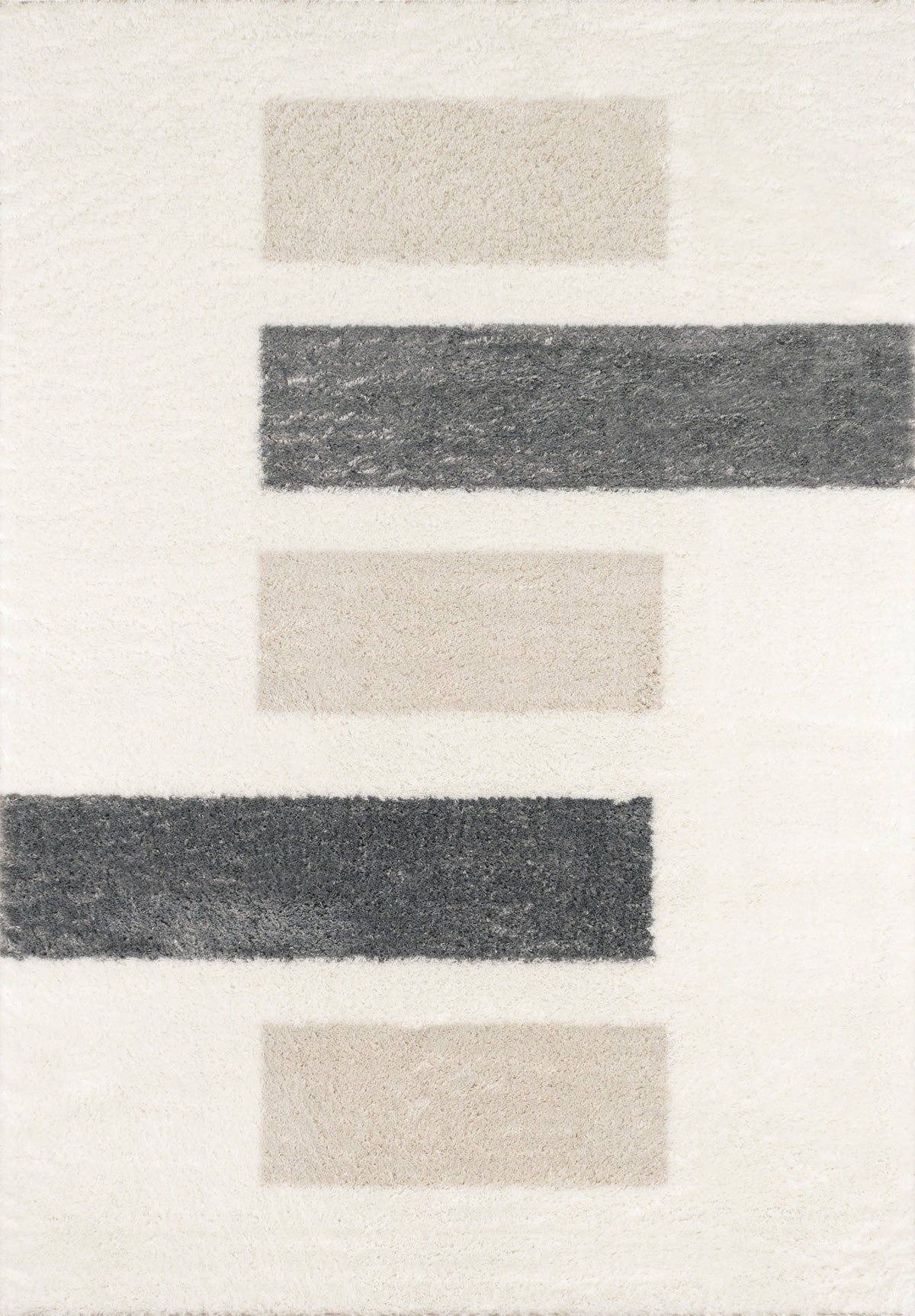 Tapis rayé ivoire, beige et gris Nazar rugs