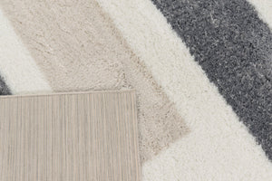 Tapis rayé ivoire, beige et gris Nazar rugs