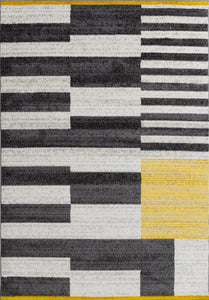 Tapis salon avec motif graphique jaune Nazar rugs