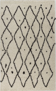 Tapis shaggy crème à losange Nazar rugs
