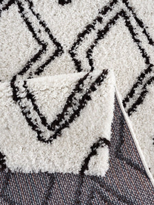 Tapis shaggy crème et café Nazar rugs