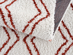 Tapis  shaggy losanges rouge Nazar rugs