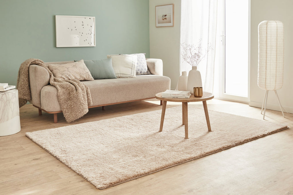 Tapis uni style moderne beige Nazar rugs